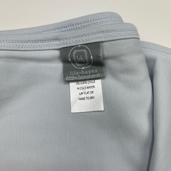 NWT Lila & Hayes Baby Boys Blue Plain Edge Pima Receiving Blanket - Picture 4 of 6